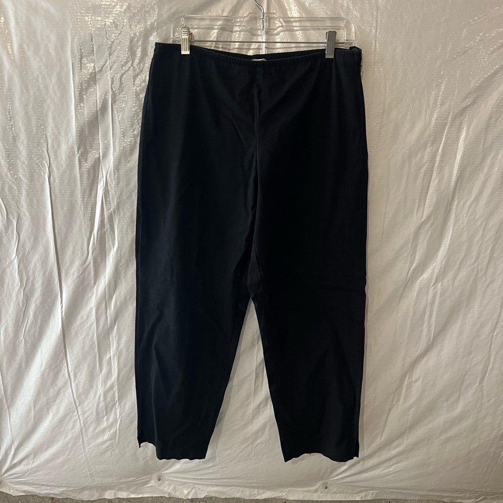 Eileen Fisher Black Wide Cotton Pants Size Medium